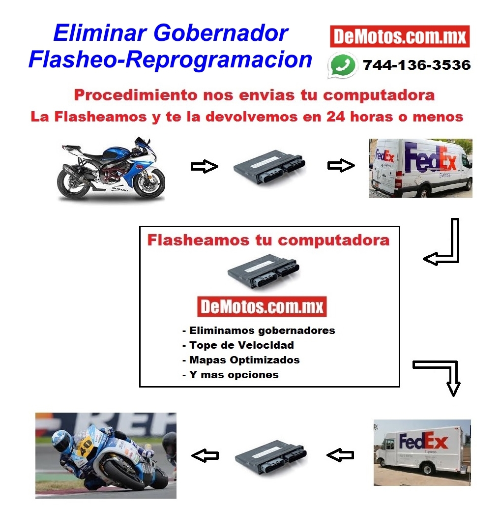 Flasheo Computadora GSX-R   750 2006 al 2020 Elimina Gobernador
